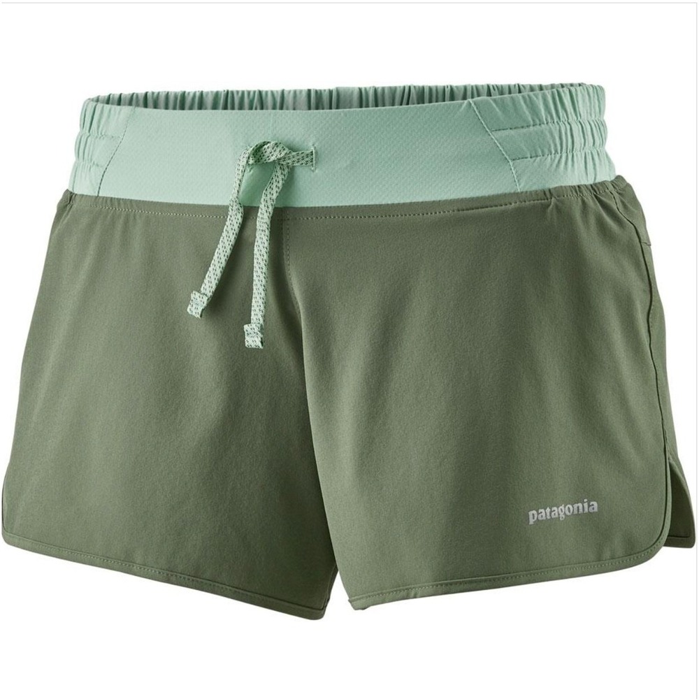 Patagonia Nine Trails Running Shorts Womens Green Activewear - M